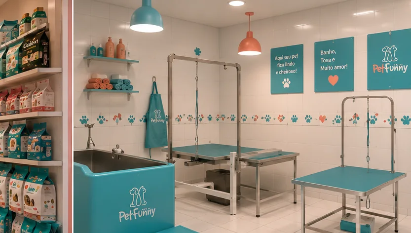 Área de banho e tosa 3D PetFunny
